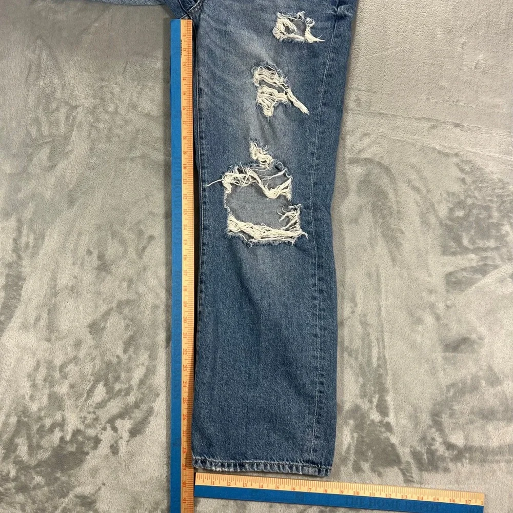 AEROPOSTALE Skater Jeans Womens 6R Blue Distressed Low Rise Wide Leg 90s Casual